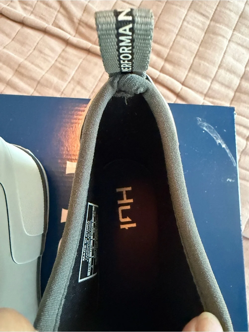 Huk White and Gray kids Slip-On Rain/ fishing Boots